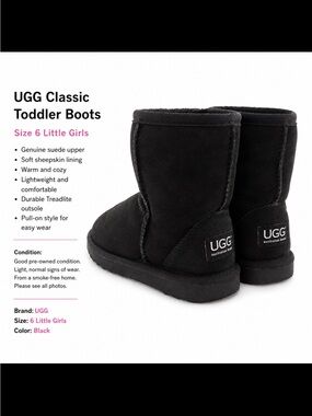 UGG Kids Classic Short Boots - Black